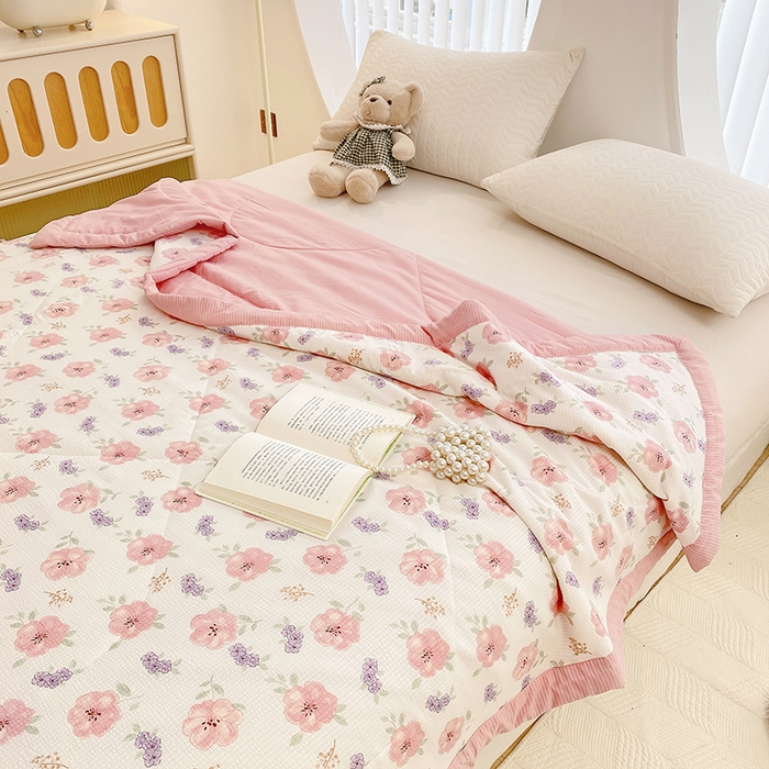 91家纺网 家纺一手货源 找家纺 金麦 2024新款A类有氧提花泡泡棉夏被 简爱