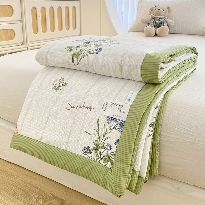 91家纺网 家纺一手货源 找家纺 金麦 2024新款A类有氧提花泡泡棉夏被 爱丽丝