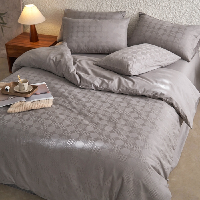 91家纺网 家纺一手货源 找家纺 AB家纺 2024新款全棉华夫格四件套 茗萫-陨石灰