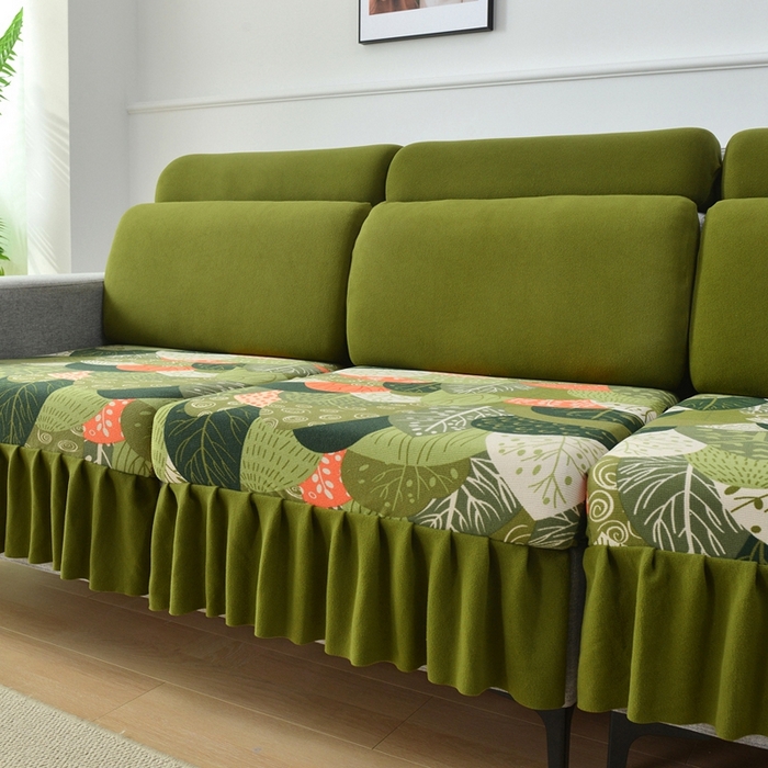 91家纺网 家纺一手货源 找家纺 千彤沙发垫 2024新款裙边款-高精密雪尼尔沙发垫 森林派对 -组合2