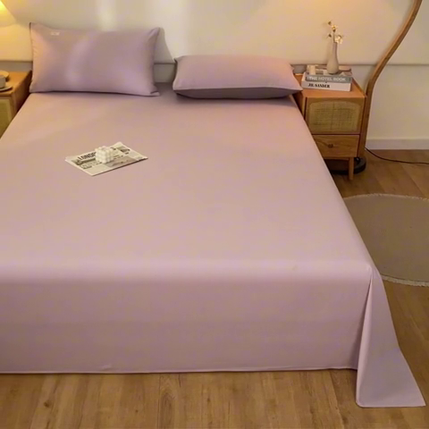 91家纺网 家纺一手货源 找家纺 AB家纺 2024新款A类40支水洗全棉床单三件套 香芋紫