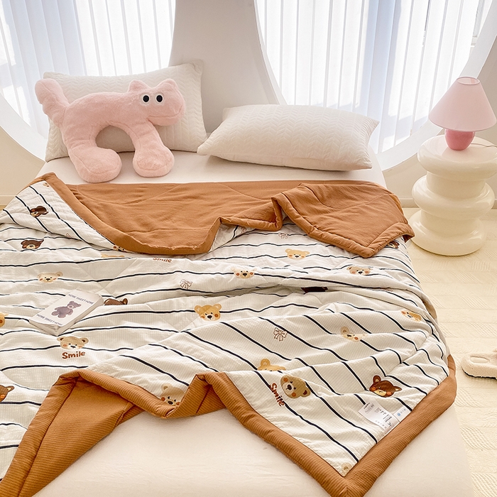 91家纺网 家纺一手货源 找家纺 金麦 2024新款A类有氧提花泡泡棉夏被 公仔