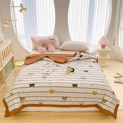 91家纺网 家纺一手货源 找家纺 （总）金麦 2024新款A类有氧提花泡泡棉夏被