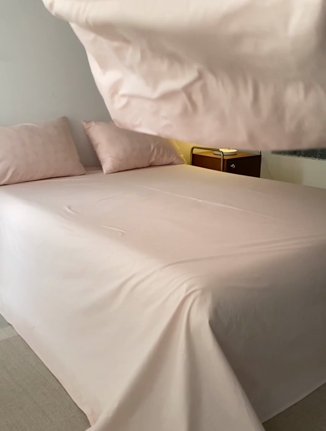 91家纺网 家纺一手货源 找家纺 AB家纺 2024新款全棉华夫格四件套 茗萫-粉玉