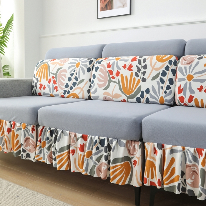 91家纺网 家纺一手货源 找家纺 千彤沙发垫 2024新款裙边款-高精密雪尼尔沙发垫 灰色-组合1