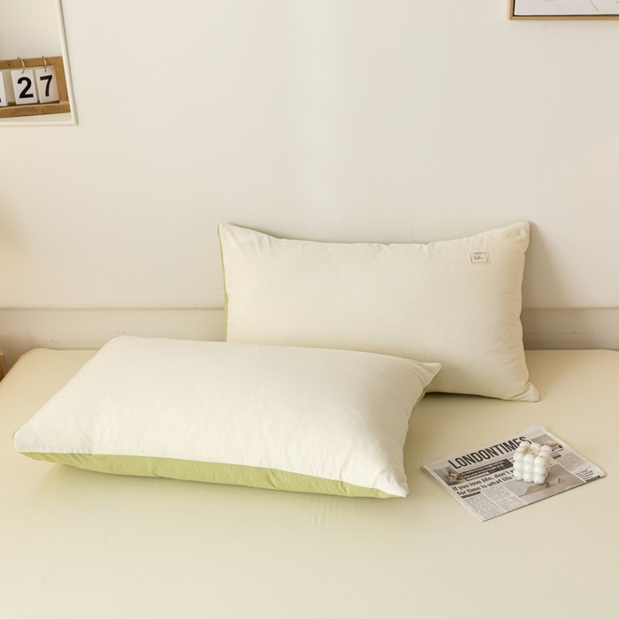 91家纺网 家纺一手货源 找家纺 AB家纺 2024新款A类40支水洗全棉床单三件套 杏黄