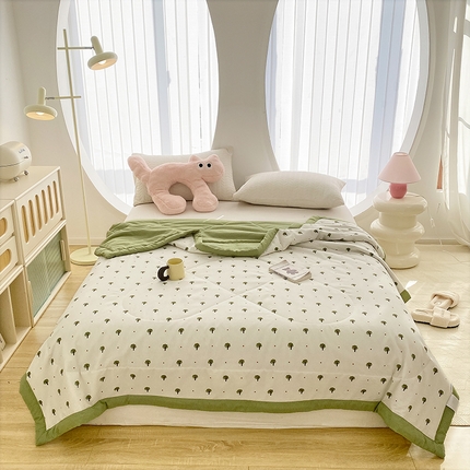 91家纺网 家纺一手货源 找家纺 （总）金麦 2024新款A类有氧提花泡泡棉夏被