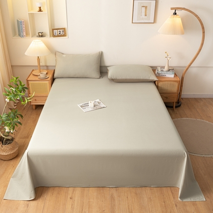 AB家纺 2024新款A类40支水洗全棉床单三件套 卡其