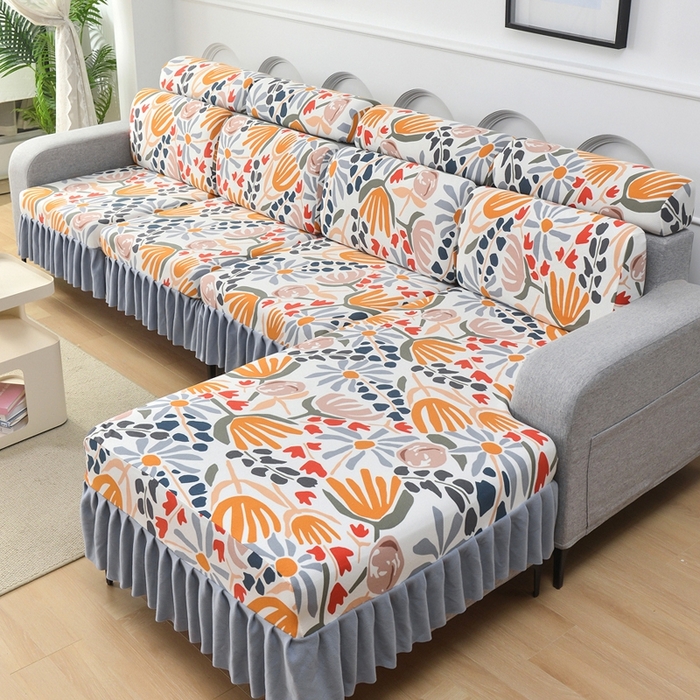 91家纺网 家纺一手货源 找家纺 千彤沙发垫 2024新款裙边款-高精密雪尼尔沙发垫 欢乐之旅