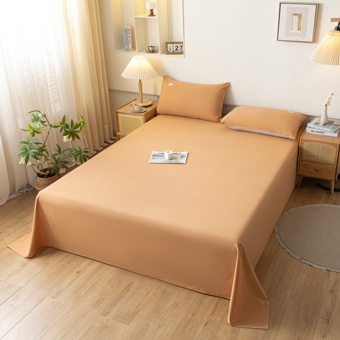 91家纺网 家纺一手货源 找家纺 AB家纺 2024新款A类40支水洗全棉床单三件套 西柚