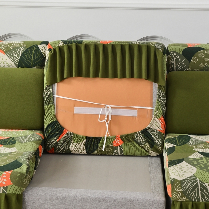 91家纺网 家纺一手货源 找家纺 千彤沙发垫 2024新款裙边款-高精密雪尼尔沙发垫 森林派对 -组合1