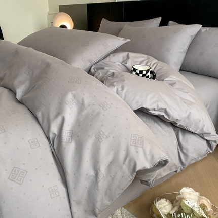 91家纺网 家纺一手货源 找家纺 （总）莱登卡奴 2024新款全棉A类水洗棉提花三层纱四件套