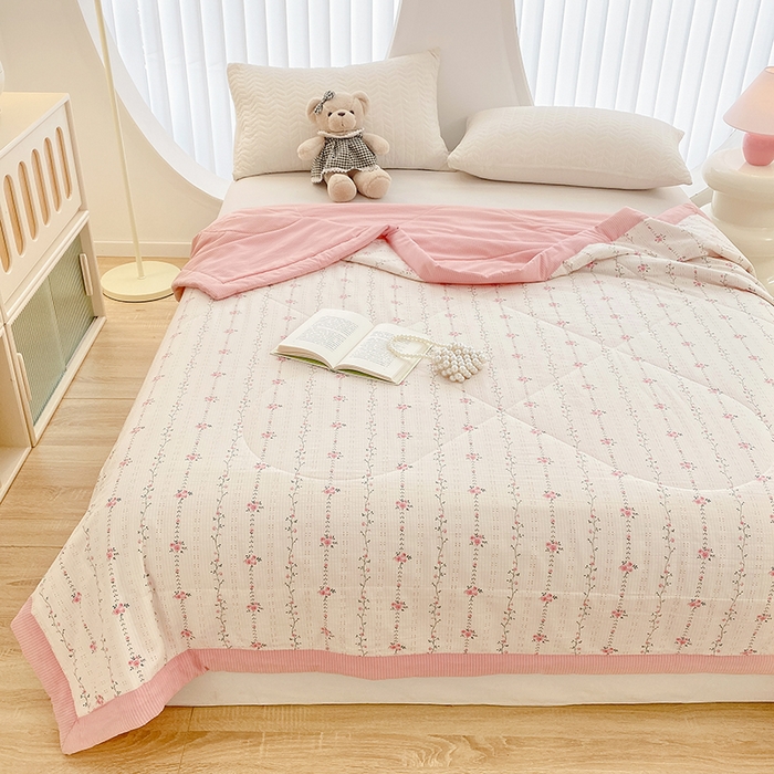 91家纺网 家纺一手货源 找家纺 金麦 2024新款A类有氧提花泡泡棉夏被 沐歌