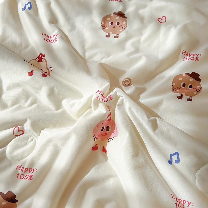 91家纺网 家纺一手货源 找家纺 木堇家居 2024新款10%大豆纤维针织棉夏被 曲奇饼干