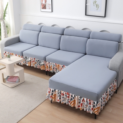 千彤沙发垫 2024新款裙边款-高精密雪尼尔沙发垫 灰色