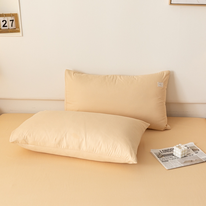 91家纺网 家纺一手货源 找家纺 AB家纺 2024新款A类40支水洗全棉床单三件套 鹅黄