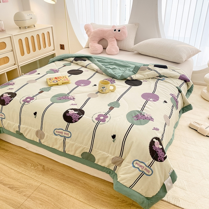 91家纺网 家纺一手货源 找家纺 金麦 2024新款A类有氧提花泡泡棉夏被 菲菲兔