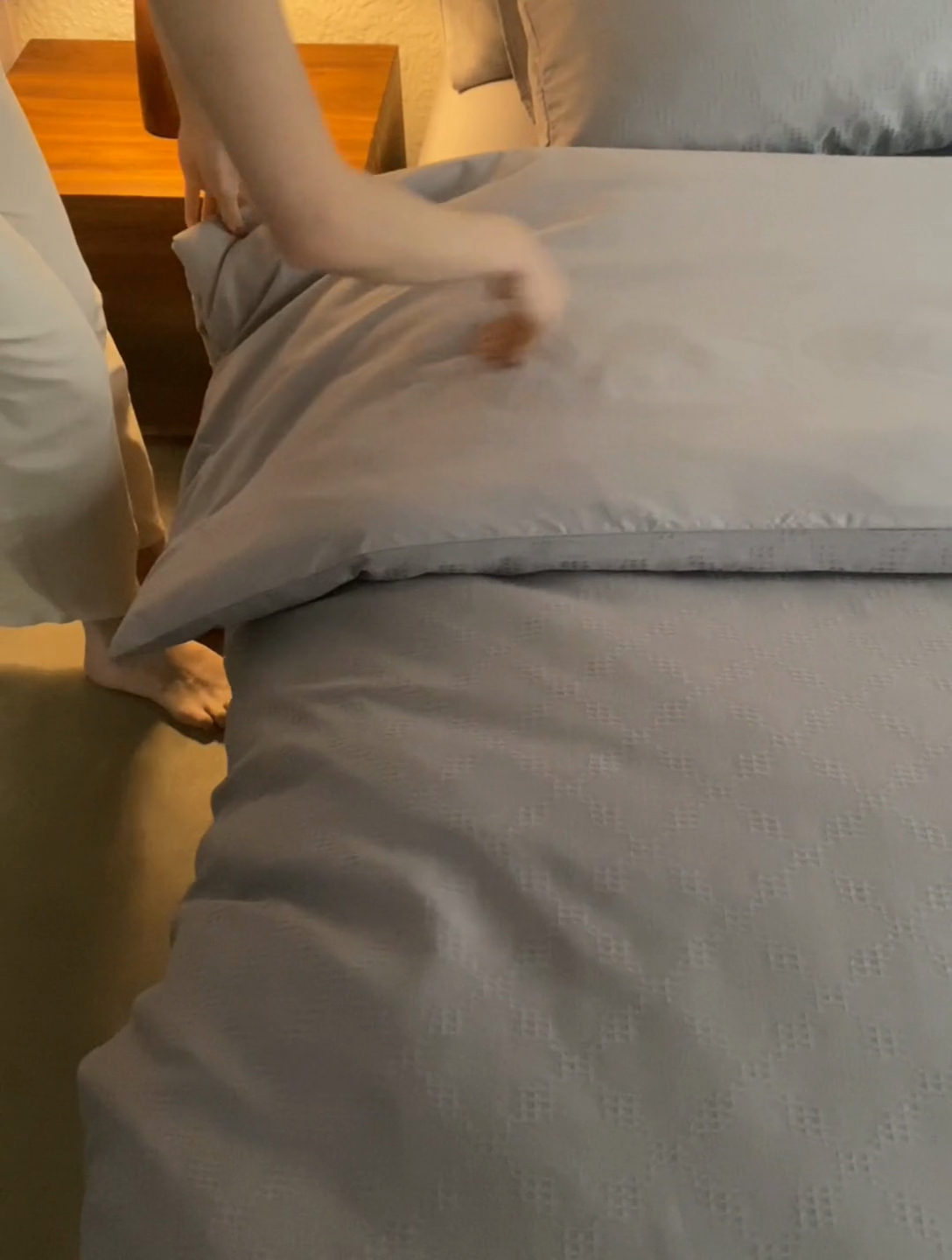 91家纺网 家纺一手货源 找家纺 AB家纺 2024新款全棉华夫格四件套 四叶草-陨石灰