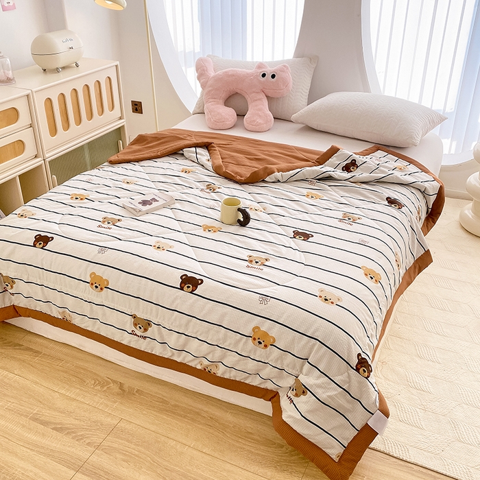 91家纺网 家纺一手货源 找家纺 金麦 2024新款A类有氧提花泡泡棉夏被 公仔