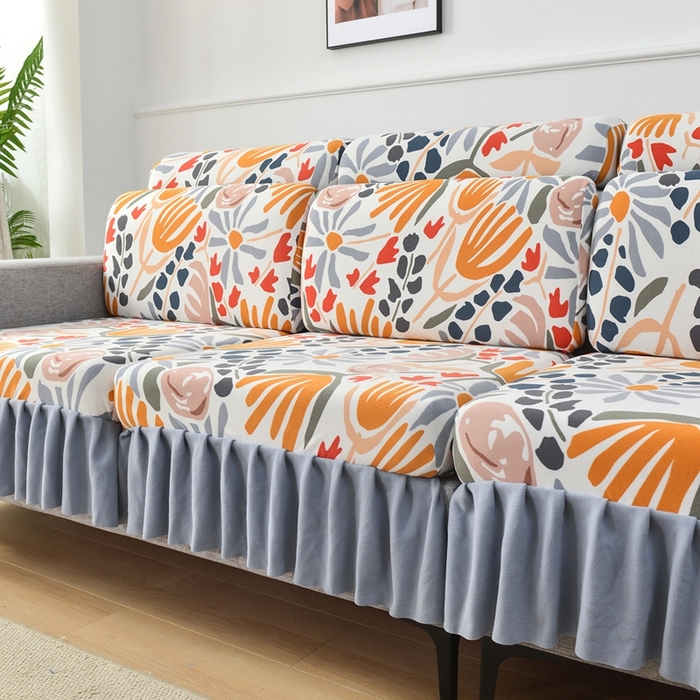 91家纺网 家纺一手货源 找家纺 千彤沙发垫 2024新款裙边款-高精密雪尼尔沙发垫 欢乐之旅