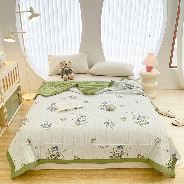 91家纺网 家纺一手货源 找家纺 金麦 2024新款A类有氧提花泡泡棉夏被 爱丽丝