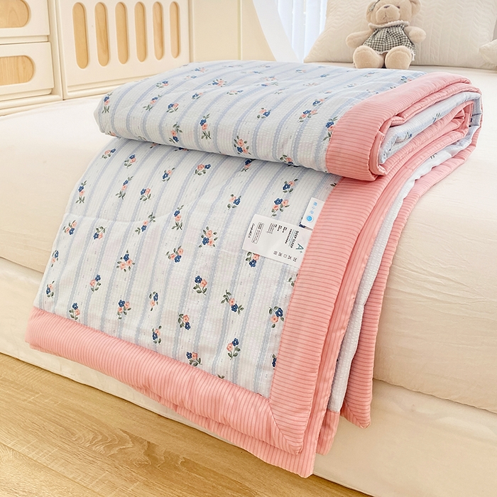 91家纺网 家纺一手货源 找家纺 金麦 2024新款A类有氧提花泡泡棉夏被 知忆