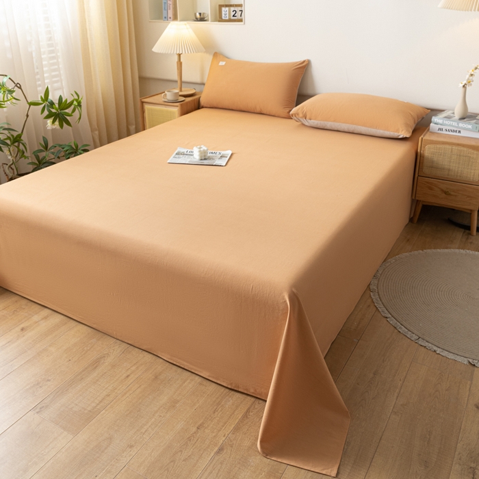 91家纺网 家纺一手货源 找家纺 AB家纺 2024新款A类40支水洗全棉床单三件套 西柚