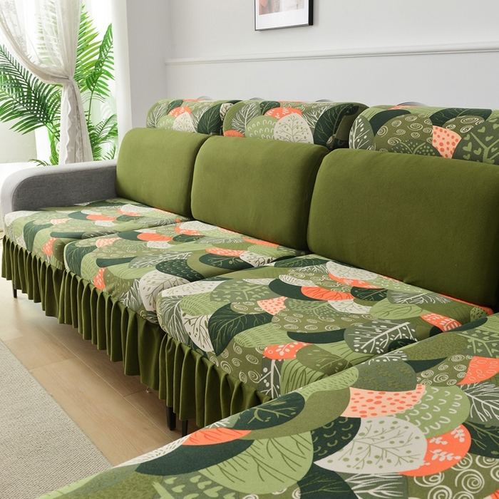 91家纺网 家纺一手货源 找家纺 千彤沙发垫 2024新款裙边款-高精密雪尼尔沙发垫 森林派对 -组合1