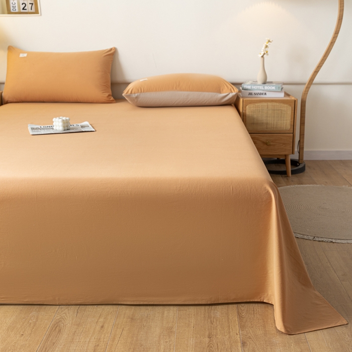 91家纺网 家纺一手货源 找家纺 AB家纺 2024新款A类40支水洗全棉床单三件套 西柚