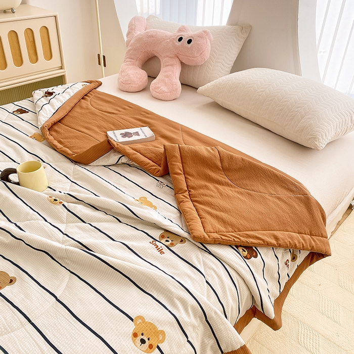 91家纺网 家纺一手货源 找家纺 金麦 2024新款A类有氧提花泡泡棉夏被 公仔