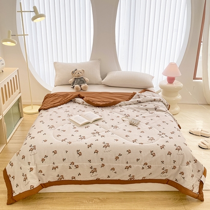 91家纺网 家纺一手货源 找家纺 （总）金麦 2024新款A类有氧提花泡泡棉夏被