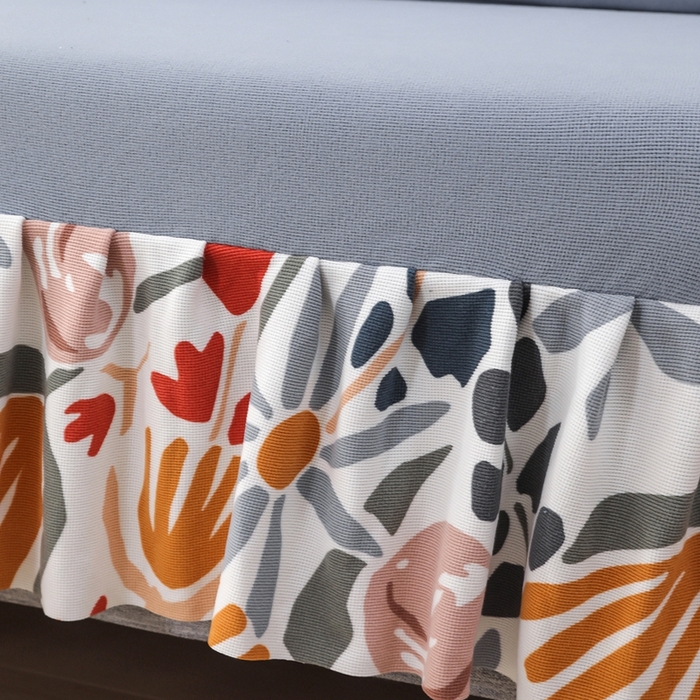 91家纺网 家纺一手货源 找家纺 千彤沙发垫 2024新款裙边款-高精密雪尼尔沙发垫 灰色