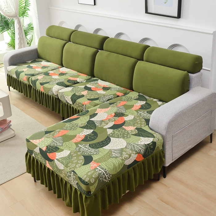 91家纺网 家纺一手货源 找家纺 千彤沙发垫 2024新款裙边款-高精密雪尼尔沙发垫 森林派对 -组合2