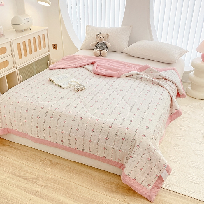 91家纺网 家纺一手货源 找家纺 金麦 2024新款A类有氧提花泡泡棉夏被 沐歌