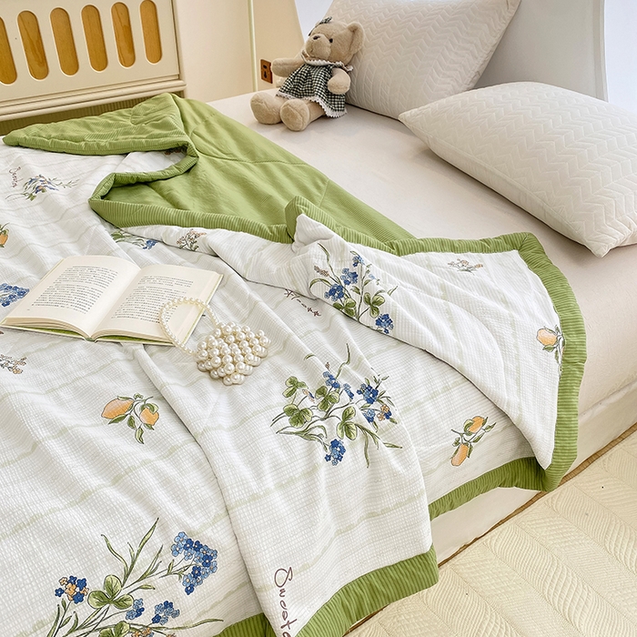 91家纺网 家纺一手货源 找家纺 金麦 2024新款A类有氧提花泡泡棉夏被 爱丽丝