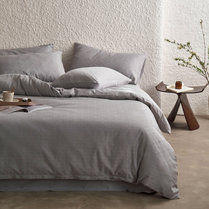 91家纺网 家纺一手货源 找家纺 AB家纺 2024新款全棉华夫格四件套 四叶草-陨石灰