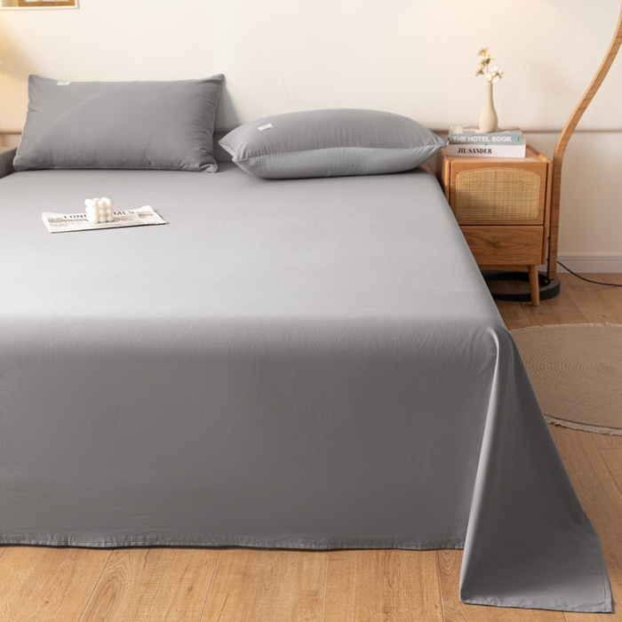 91家纺网 家纺一手货源 找家纺 AB家纺 2024新款A类40支水洗全棉床单三件套 深灰