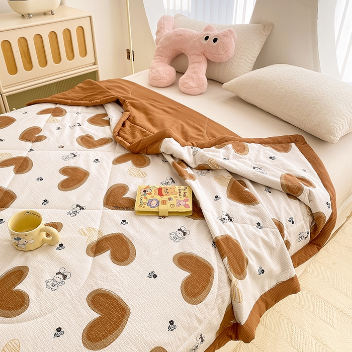 91家纺网 家纺一手货源 找家纺 金麦 2024新款A类有氧提花泡泡棉夏被 甜心