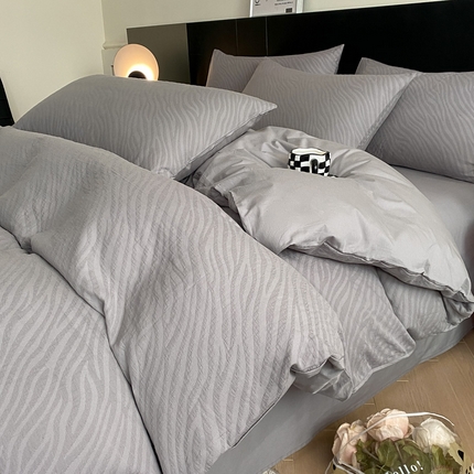 91家纺网 家纺一手货源 找家纺 （总）莱登卡奴 2024新款全棉A类水洗棉提花三层纱四件套