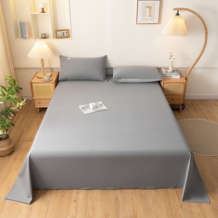 AB家纺 2024新款A类40支水洗全棉床单三件套 深灰