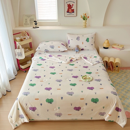 木堇家居 2024新款10%大豆纤维针织棉夏被 星光小象