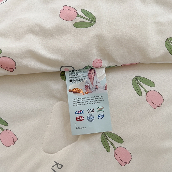 91家纺网 家纺一手货源 找家纺 木堇家居 2024新款10%大豆纤维针织棉夏被 baby兔