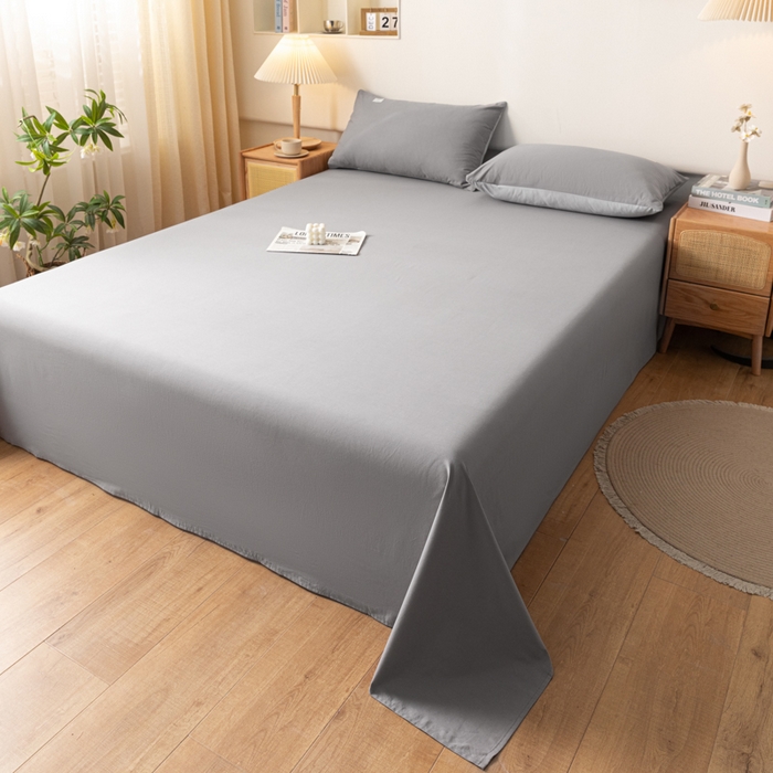 91家纺网 家纺一手货源 找家纺 AB家纺 2024新款A类40支水洗全棉床单三件套 深灰