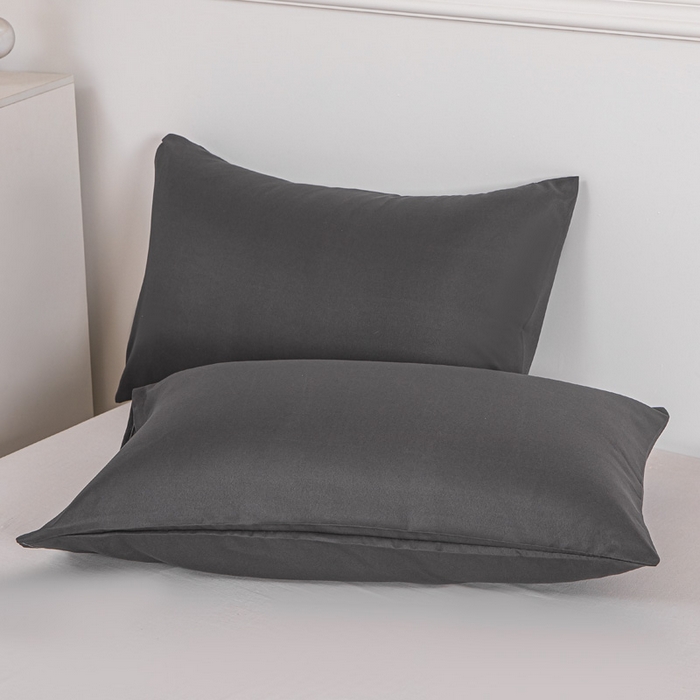 91家纺网 家纺一手货源 找家纺 莎臣豹 2025新款水洗棉磨毛纯色双拼简约风撞色单品被套 高雅灰爱上纯情白