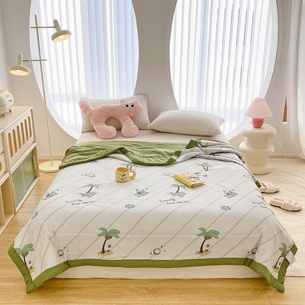 91家纺网 家纺一手货源 找家纺 （总）金麦 2024新款A类有氧提花泡泡棉夏被