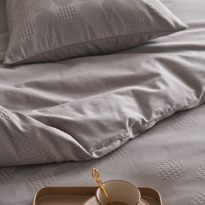 91家纺网 家纺一手货源 找家纺 AB家纺 2024新款全棉华夫格四件套 茗萫-陨石灰