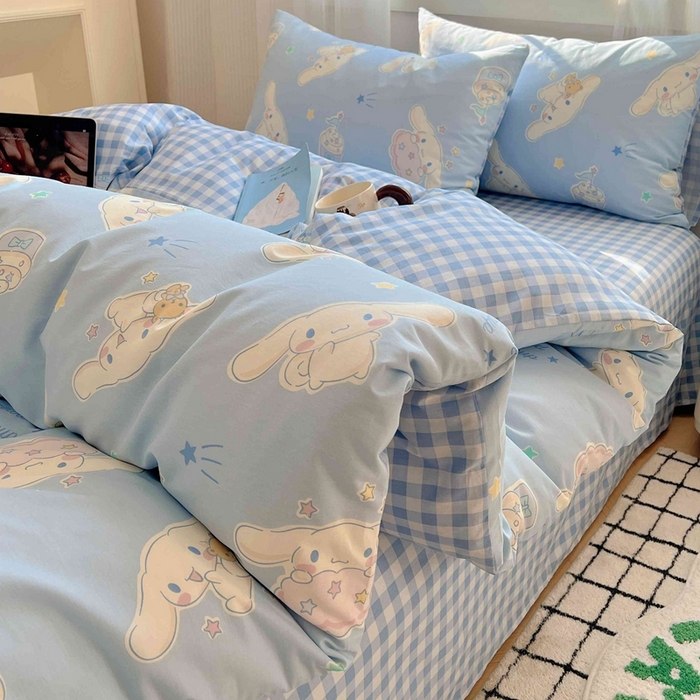 91家纺网 家纺一手货源 找家纺 星座家纺 2025新款40s全棉卡通印花四件套 星星玉桂狗