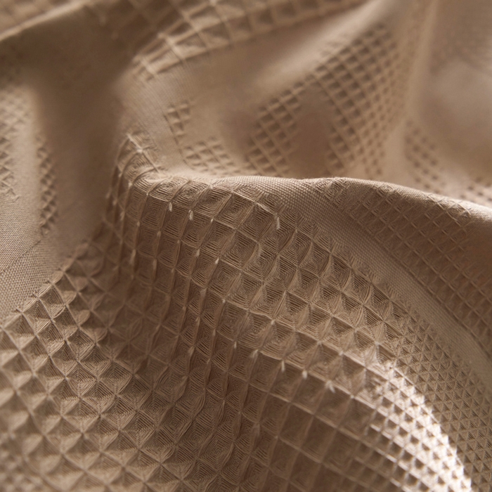 91家纺网 家纺一手货源 找家纺 AB家纺 2024新款全棉华夫格四件套 千鸟格-咖色