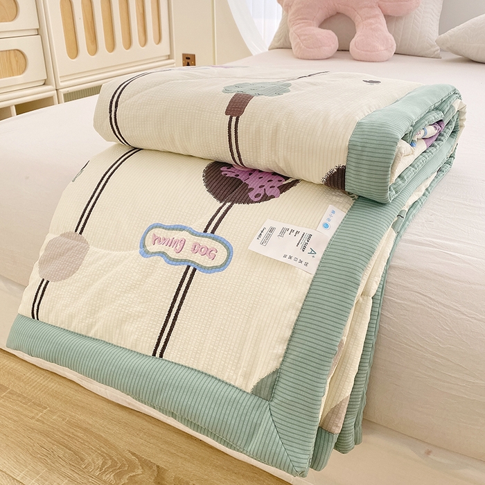 91家纺网 家纺一手货源 找家纺 金麦 2024新款A类有氧提花泡泡棉夏被 菲菲兔