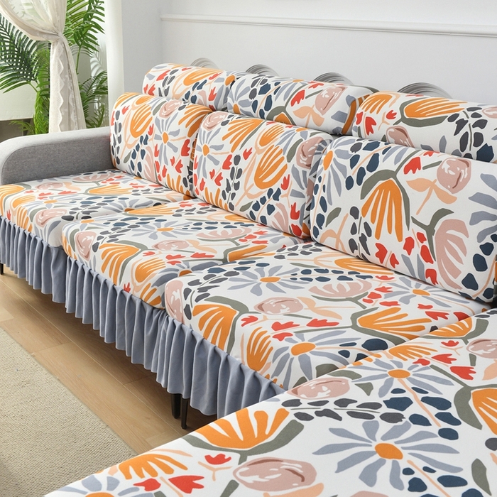 91家纺网 家纺一手货源 找家纺 千彤沙发垫 2024新款裙边款-高精密雪尼尔沙发垫 欢乐之旅